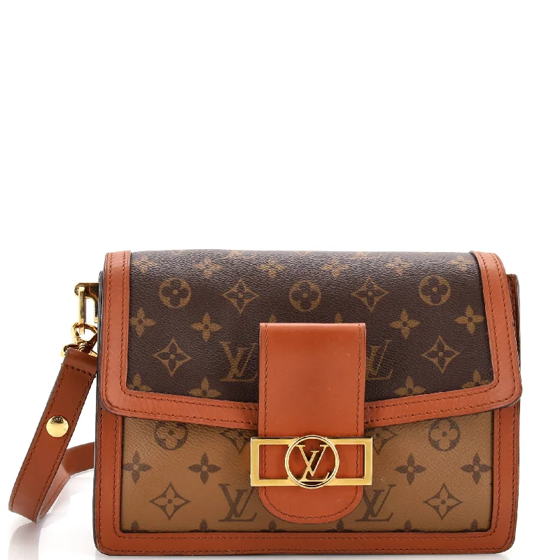 Shoulder bags with reinforced stitching for durability -Dauphine Shoulder Bag Reverse Monogram Canvas MM