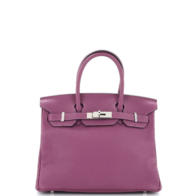 Shoulder bags with lightweight fabric for ease -Birkin Handbag Anemone Clemence with Palladium Hardware 30