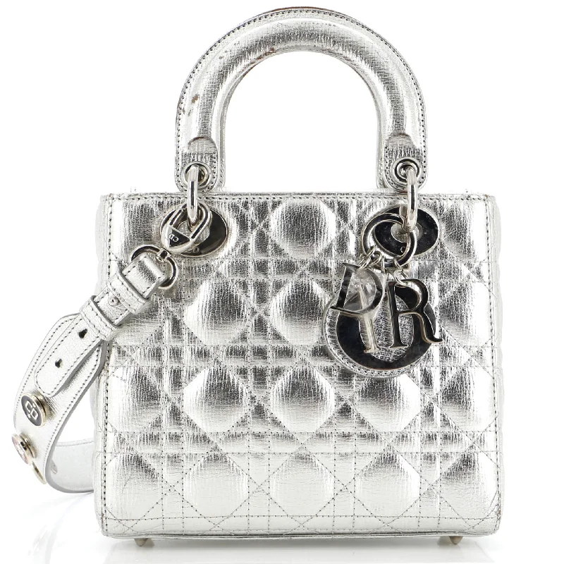 Large shoulder bags with spacious interior pockets -My ABCDior Lady Dior Bag Metallic Cannage Quilt Leather