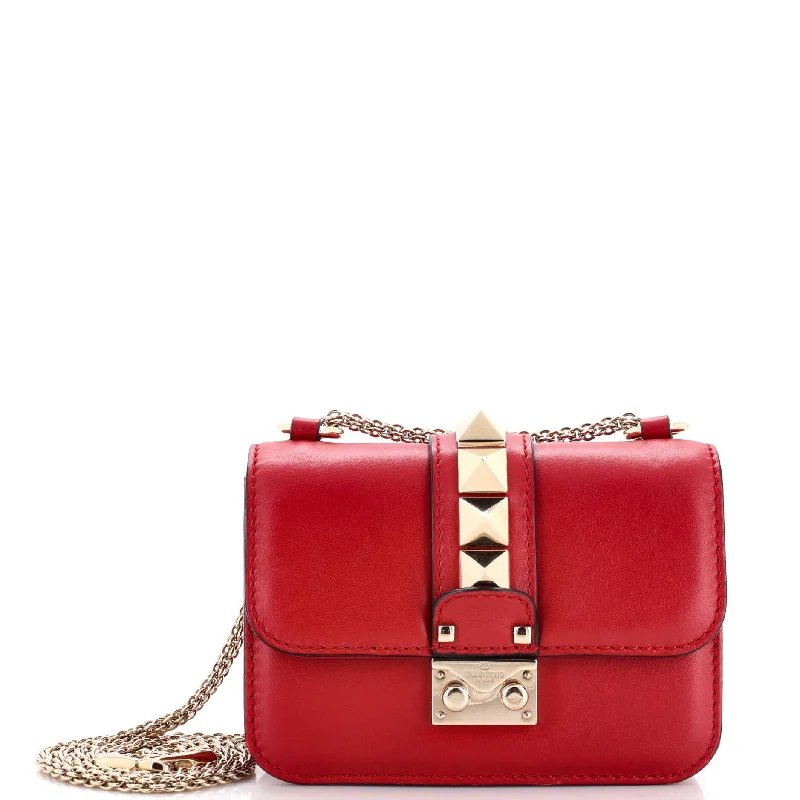 Shoulder bags with bold checks for trend -Glam Lock Shoulder Bag Leather Mini