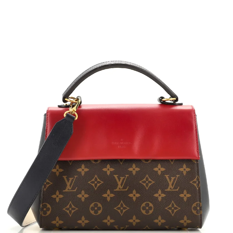 Shoulder bags with soft velvet for luxury -Cluny Top Handle Bag Monogram Canvas and Leather BB