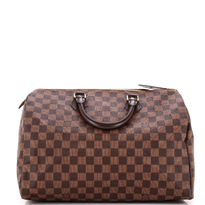 Shoulder bags with bold text for statements -Speedy Handbag Damier 35