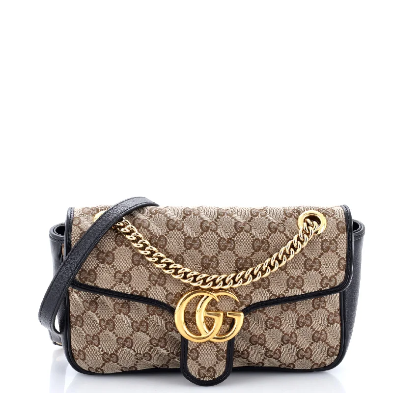 Shoulder bags with lightweight nylon for ease -GG Marmont Flap Bag Diagonal Quilted GG Canvas Small