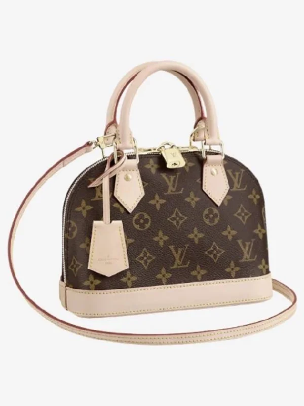 Alma BB Monogram Tote Bag Brown