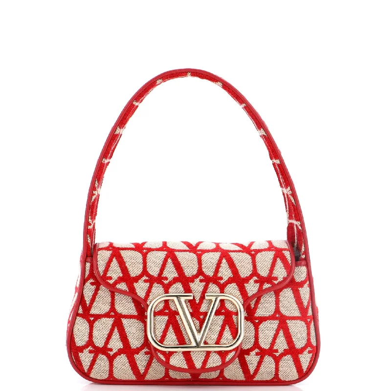 Shoulder bags with playful patterns for fun -Vlogo Top Handle Flap Bag Toile Iconograph Fabric