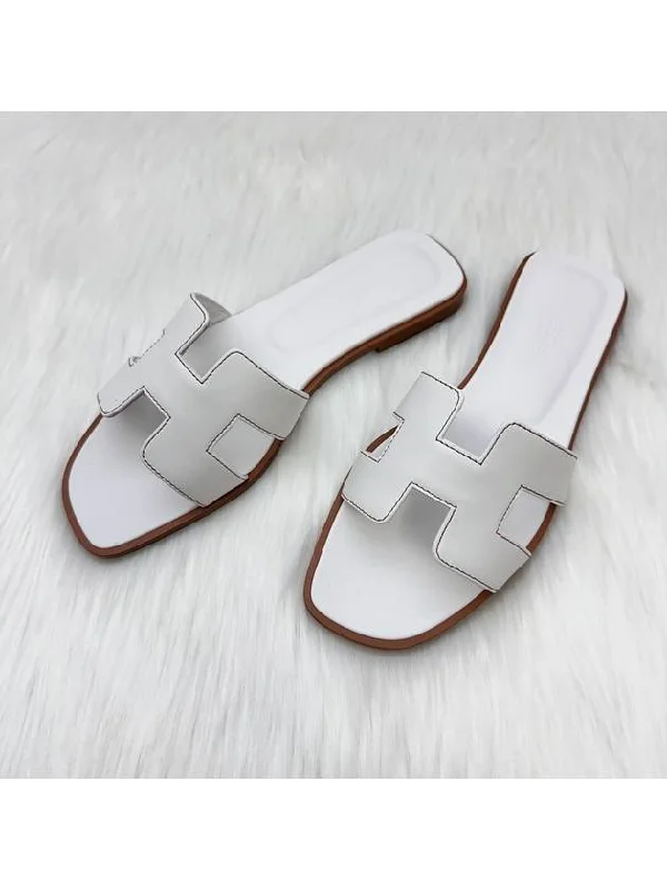 24 Years Women s Oran Sandals White Leather 37 5 Slippers