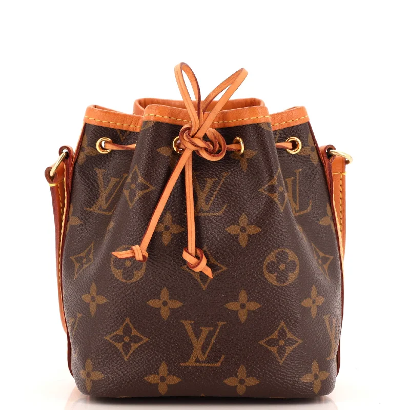 Shoulder bags with zipper closures for security -Noe Handbag Monogram Canvas Nano