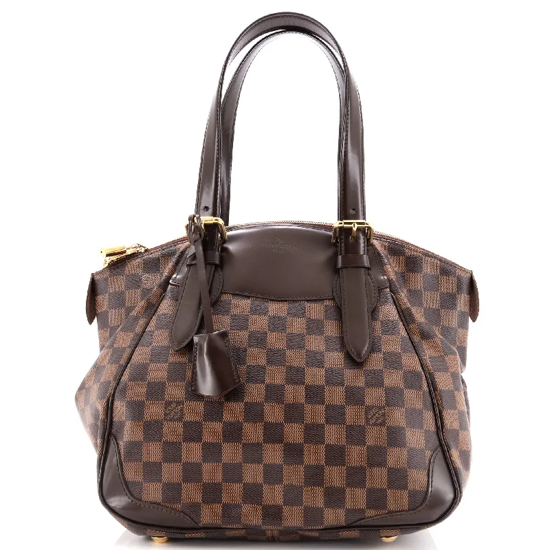 Shoulder bags with rustic leather for charm -Verona Handbag Damier MM