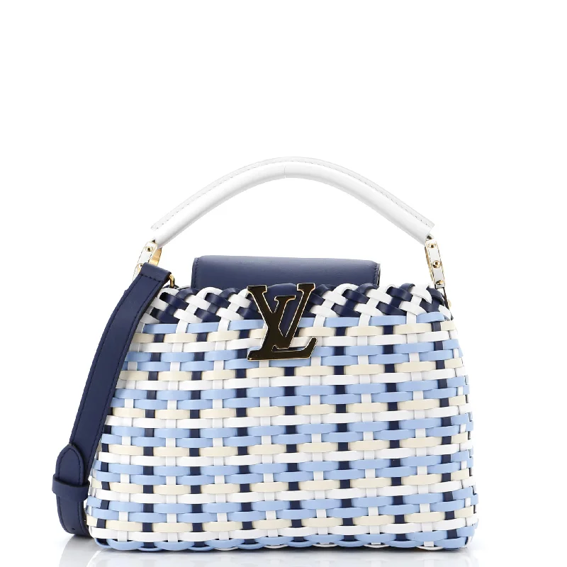 Quilted shoulder bags with elegant textured designs -Capucines Guinguette Bag Braided Leather BB