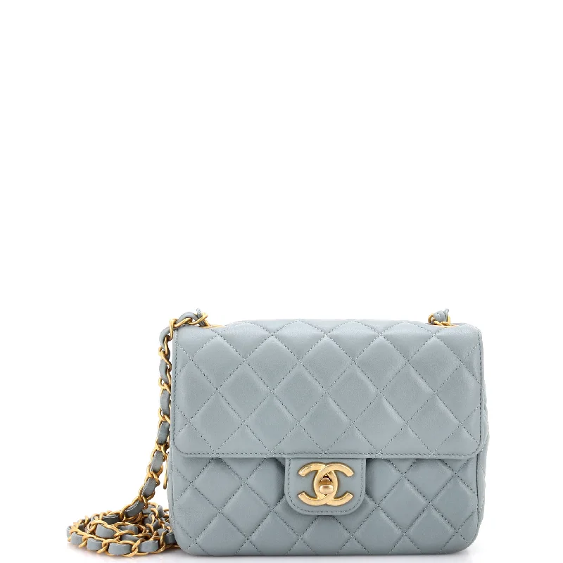 Shoulder bags with soft linings for protection -Casino Royale Charms Square Flap Bag Quilted Lambskin with Enamel Small