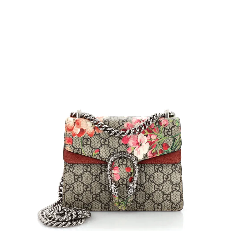 Shoulder bags with bright florals for cheer -Dionysus Bag Blooms Print GG Coated Canvas Mini