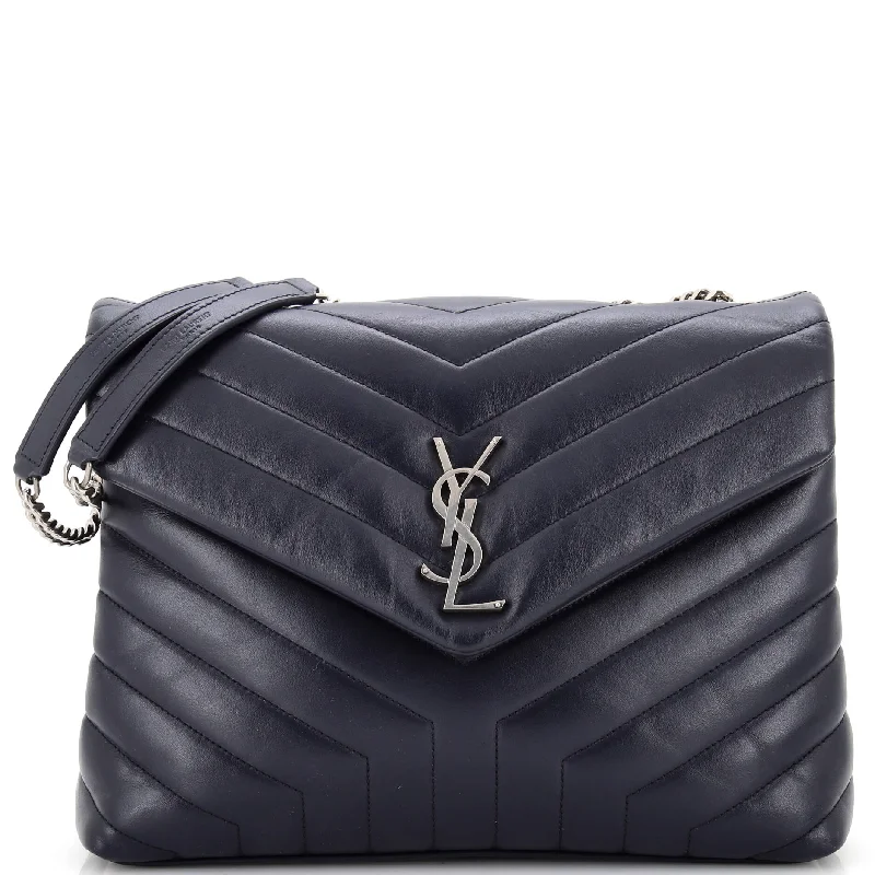 Shoulder bags with soft leather for luxury -Loulou Shoulder Bag Matelasse Chevron Leather Medium