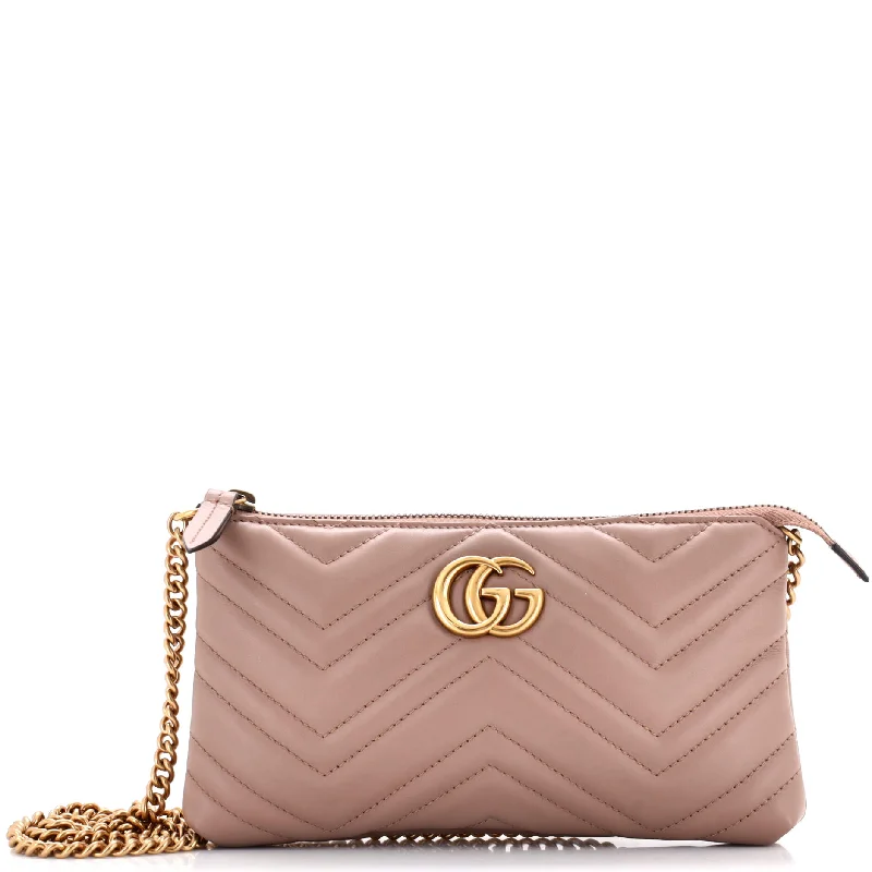 Shoulder bags with vegan suede for softness -GG Marmont Chain Shoulder Bag Matelasse Leather Mini