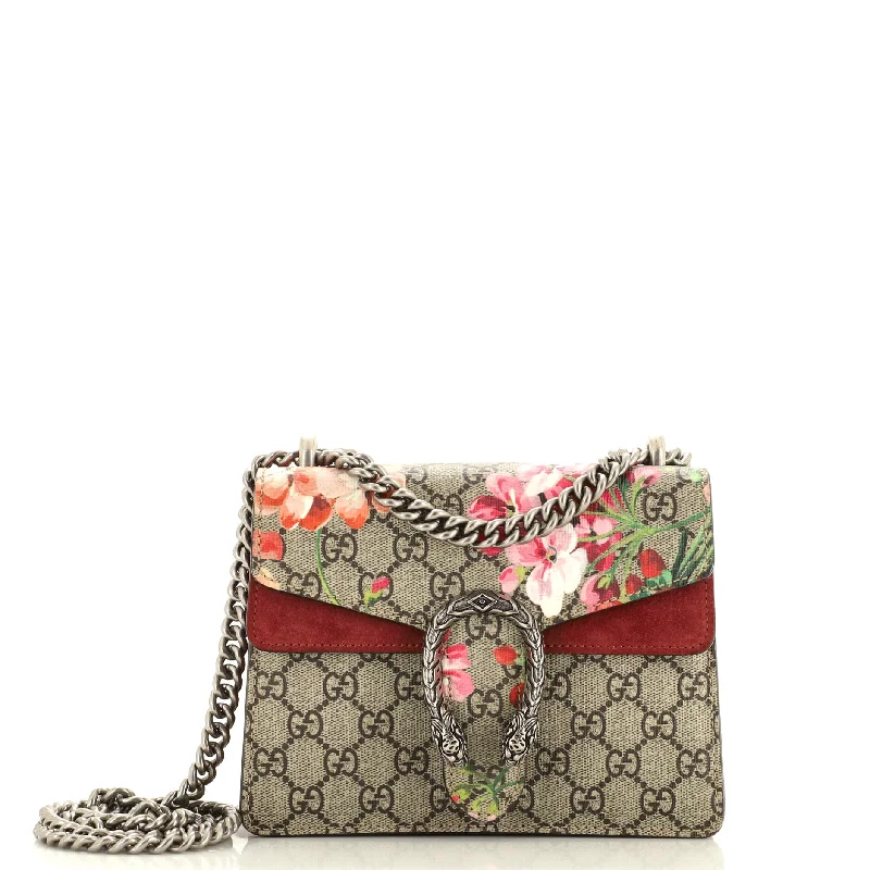 Shoulder bags with wide openings for access -Dionysus Bag Blooms Print GG Coated Canvas Mini