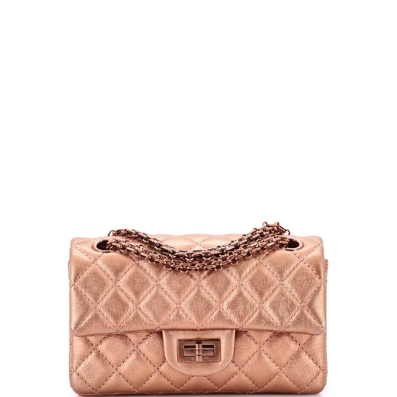 Small shoulder bags perfect for quick errands -Reissue 2.55 Flap Bag Quilted Metallic Calfskin Mini