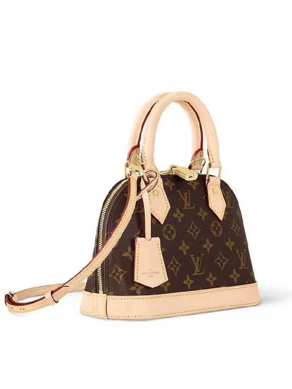 Alma BB Monogram Shoulder Bag Brown