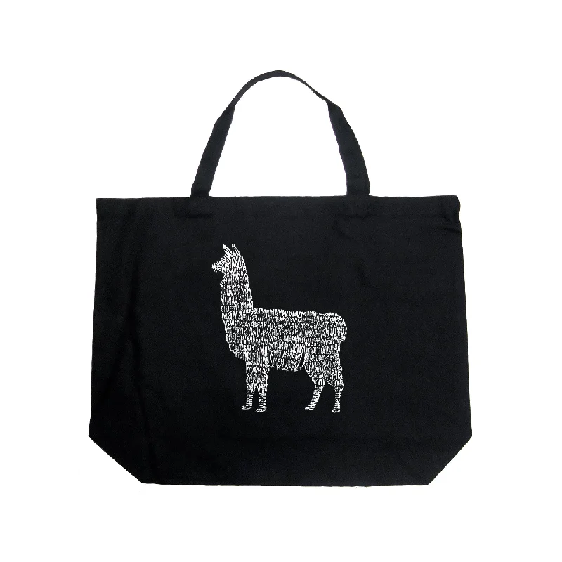 Llama Mama  - Large Word Art Tote Bag