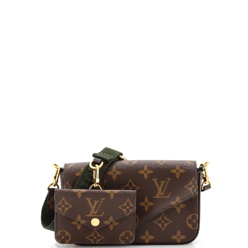 Shoulder bags with seasonal prints for holidays -Felicie Strap & Go Handbag Monogram Canvas