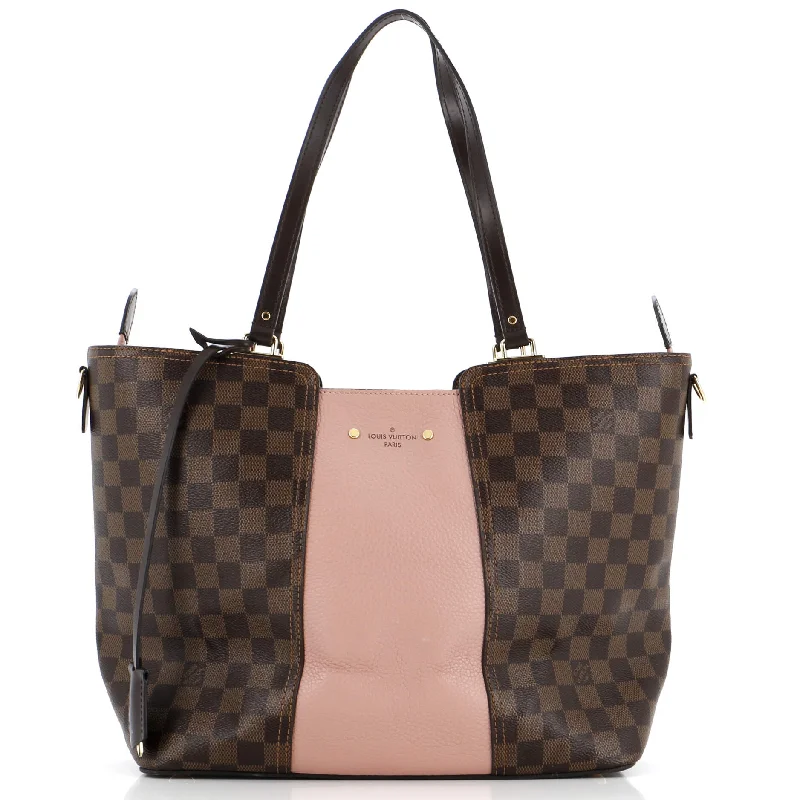 Shoulder bags with compact designs for portability -Jersey Handbag Damier with Leather