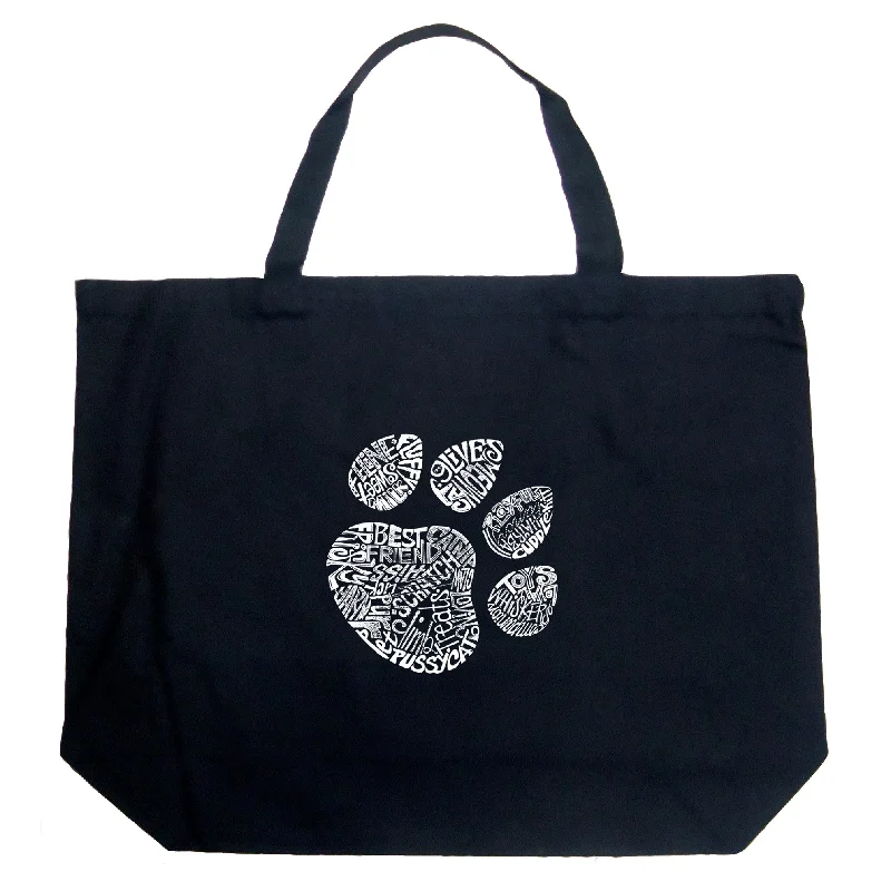 Cat Paw  - Large Word Art Tote Bag