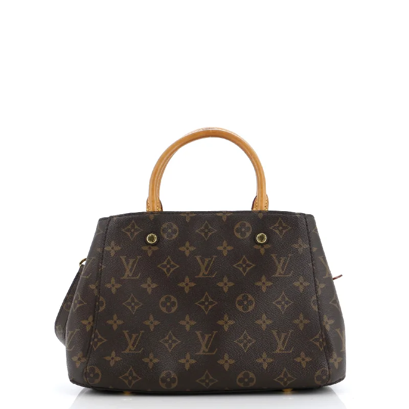 Shoulder bags with contrast stitching for detail -Montaigne Handbag Monogram Canvas BB