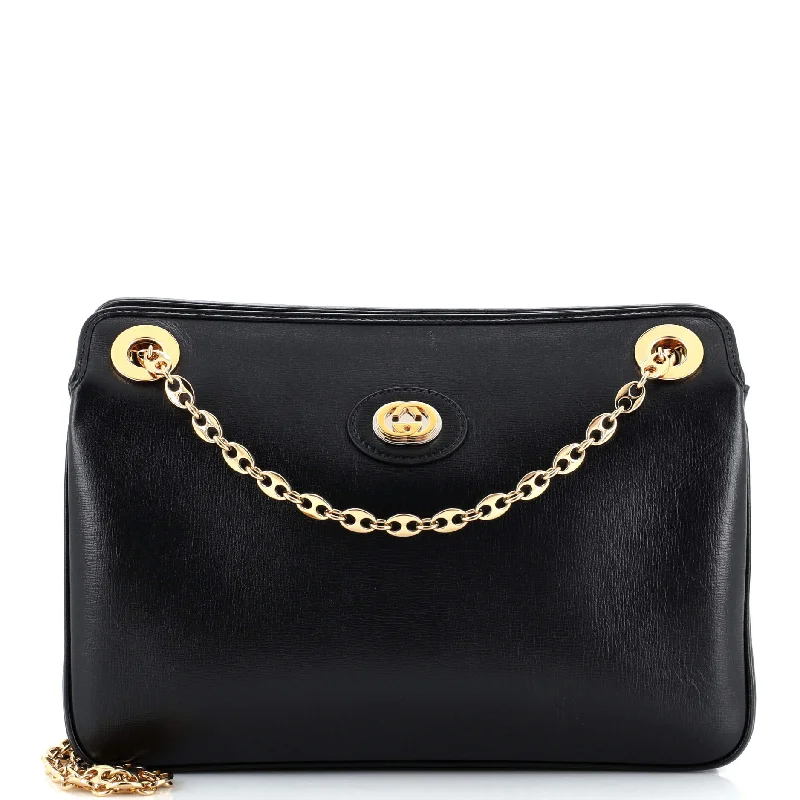 Shoulder bags with leather accents for elegance -Marina Chain Shoulder Bag Leather