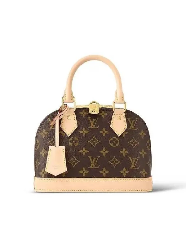 Alma BB Monogram Tote Bag Brown