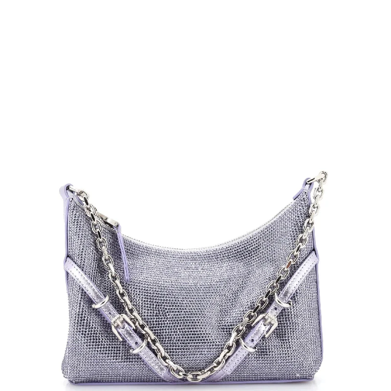 Shoulder bags with pastel colors for softness -Voyou Shoulder Bag Crystal Embellished Satin Mini