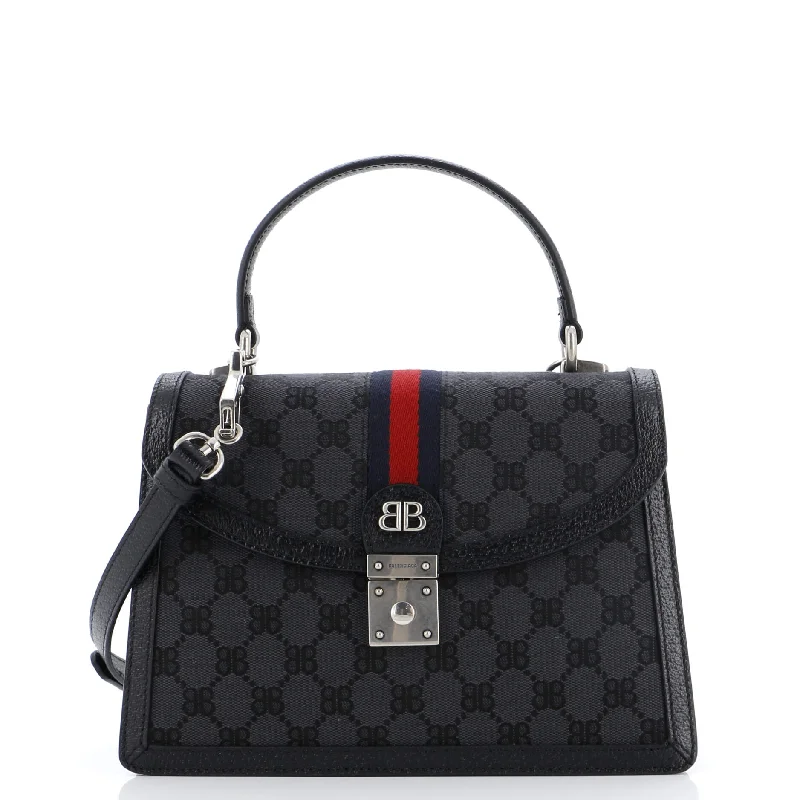 Large shoulder bags with spacious interior pockets -x Gucci The Hacker Project Top Handle Bag BB Canvas Small