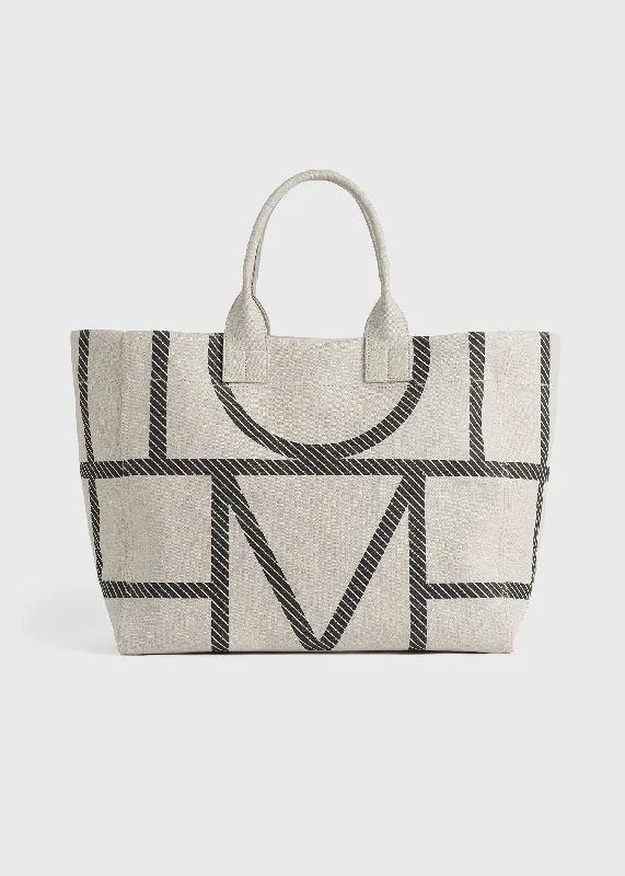 Monogram travel tote ecru