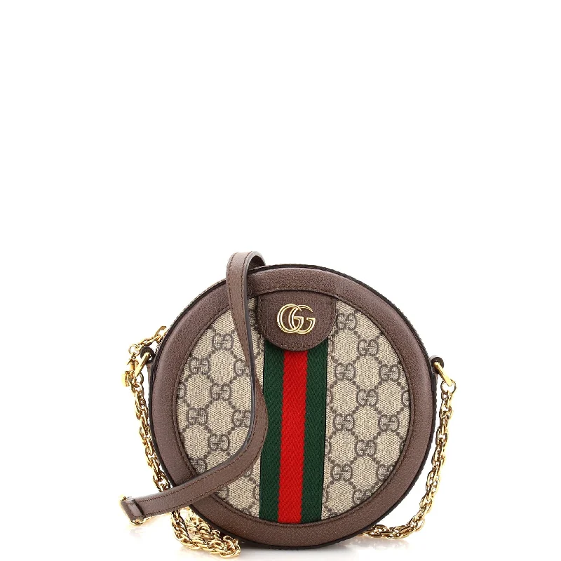 Shoulder bags with quilted leather for luxury -Ophidia Round Shoulder Bag GG Coated Canvas Mini