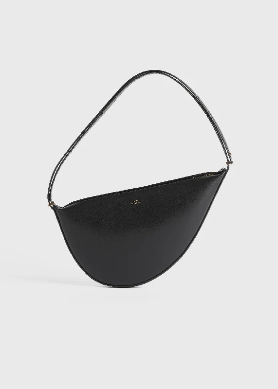 Leather scooped sling black