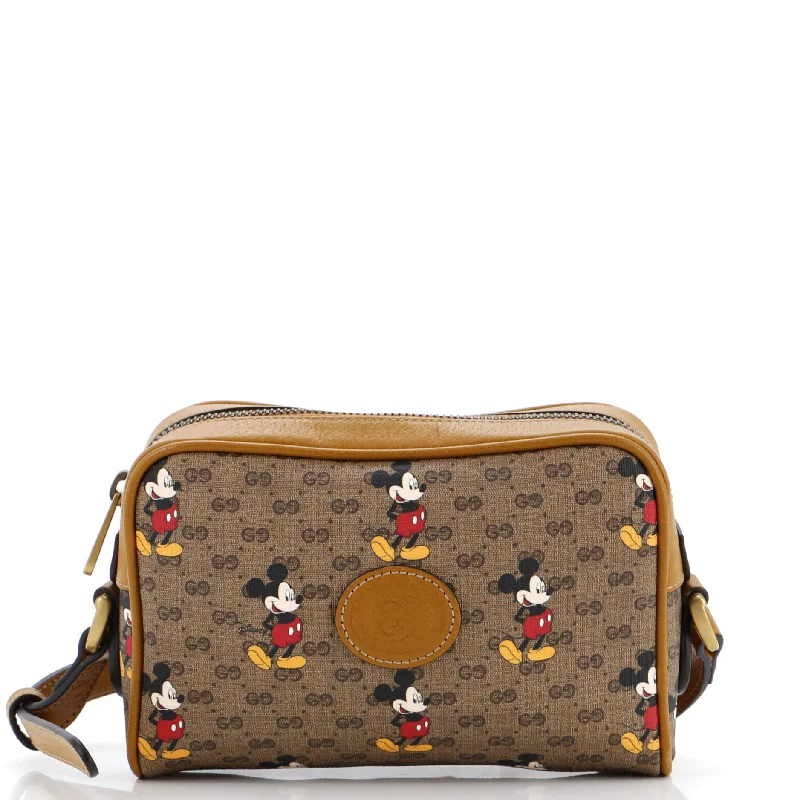 Shoulder bags with geometric patterns for modernity -Disney Mickey Mouse Shoulder Bag Printed Mini GG Coated Canvas Mini