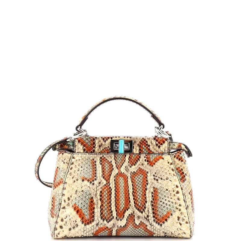 Shoulder bags with bold checks for trend -Peekaboo Bag Python Mini