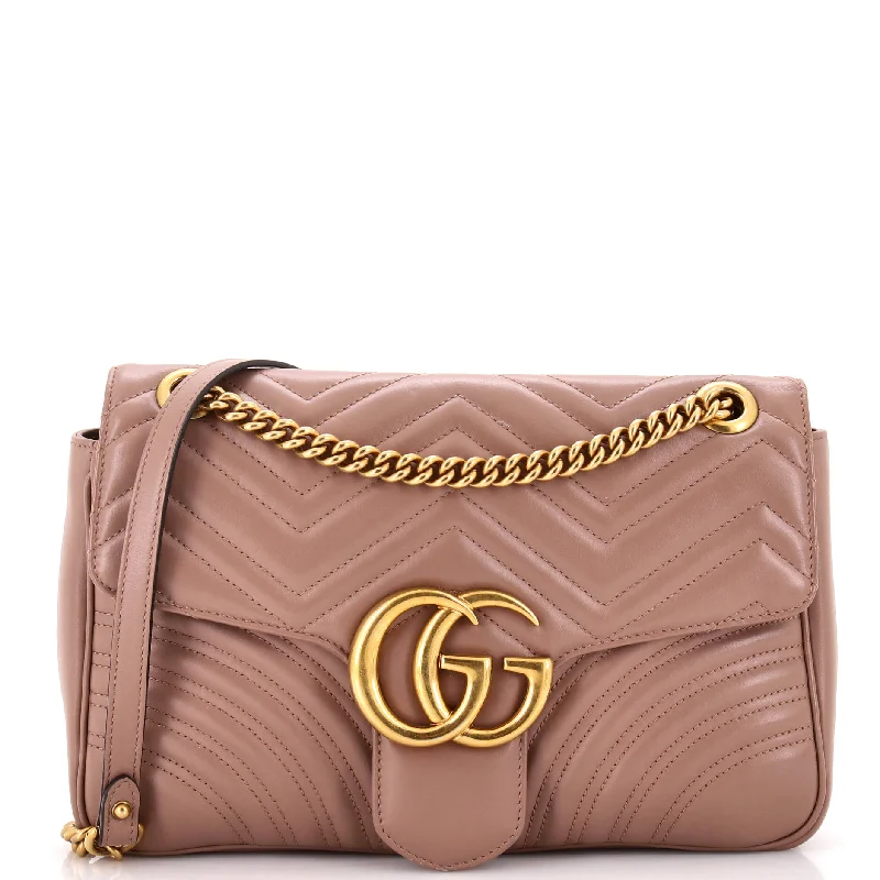 Small shoulder bags perfect for quick errands -GG Marmont Flap Bag Matelasse Leather Medium