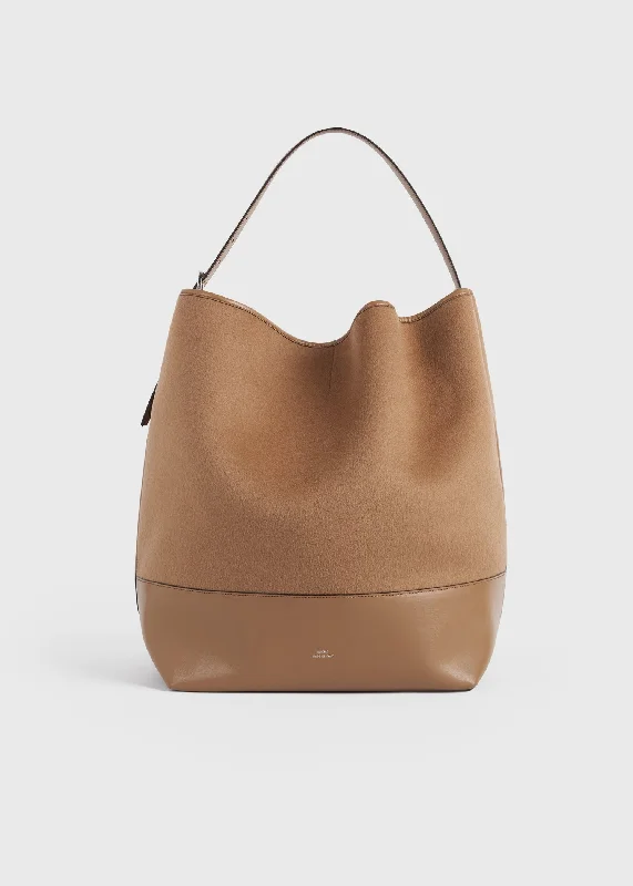 Belted doublé tote camel