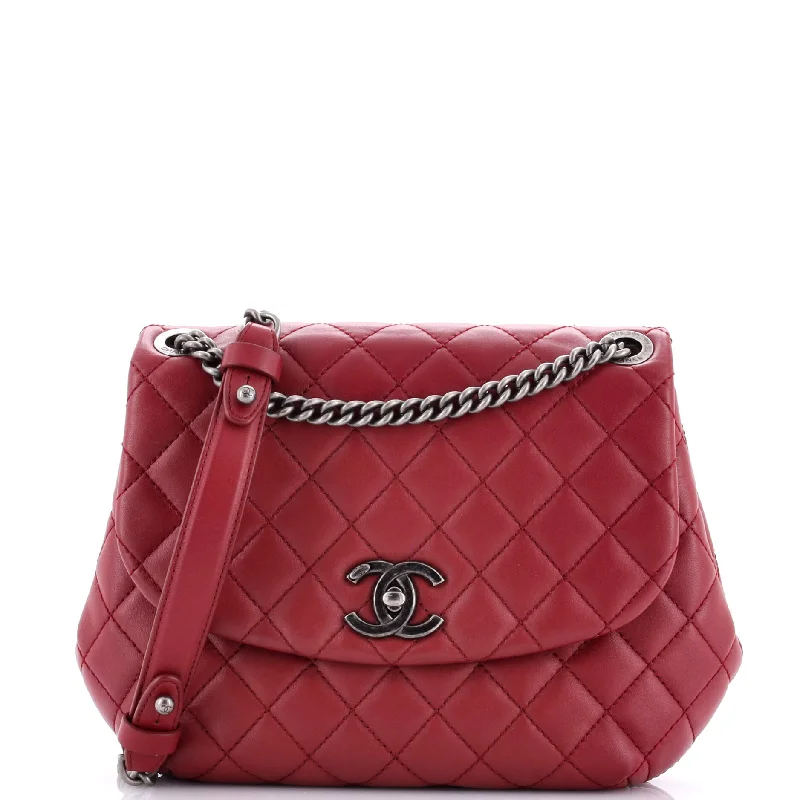 Shoulder bags with double straps for strength -Daily Supple Flap Bag Quilted Lambskin Large