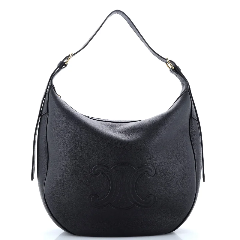 Shoulder bags with denim fabric for casual -Heloise Shoulder Bag Triomphe Embossed Leather