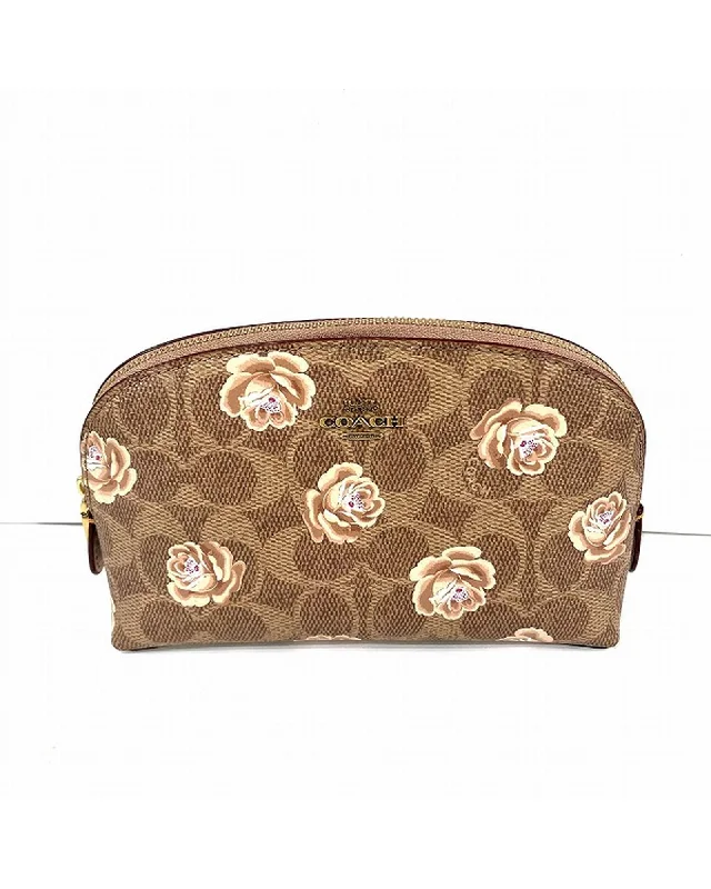 Tote bags with fold-over flaps for a functional and stylish closure-Authentic Coach Floral Clutch Bag - Pre-Owned Luxury Pouch