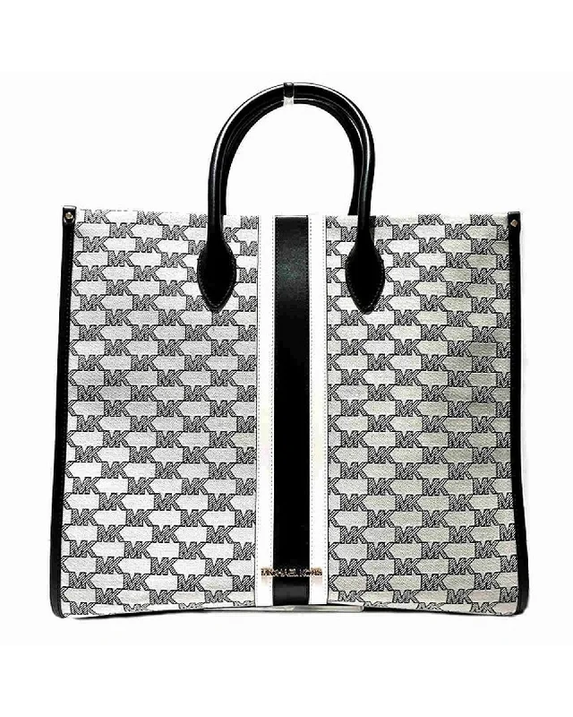 Tote bags with geometric accents for a contemporary and fashionable look-Authentic Michael Kors 2-Way Canvas Tote Bag in Great Condition