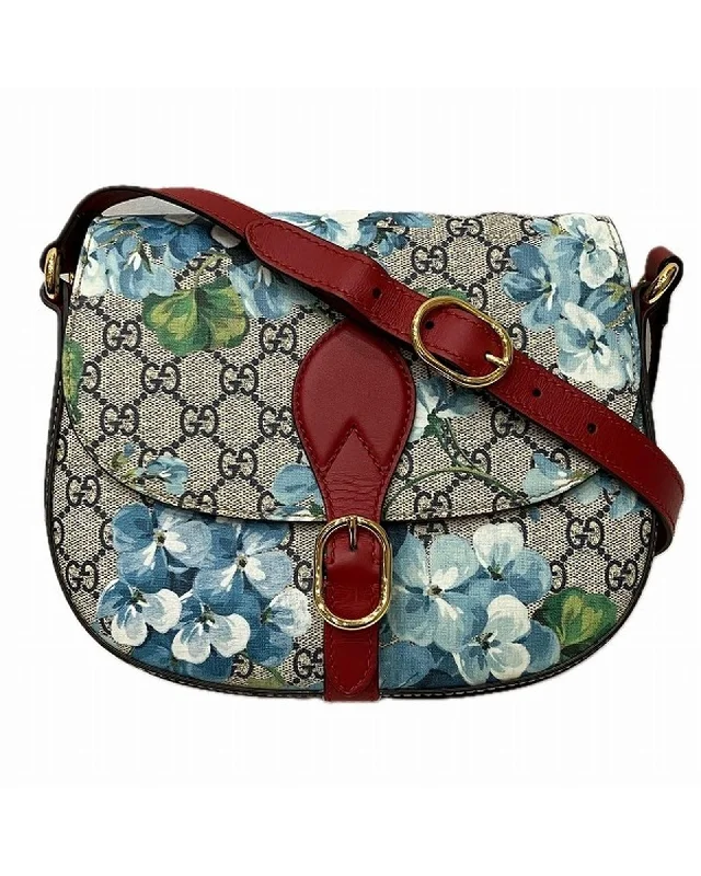 Tote bags with eco-friendly jute fabric for a sustainable and chic style-Authentic Gucci Crossbody Bag with Multicolor GG Blooms Print