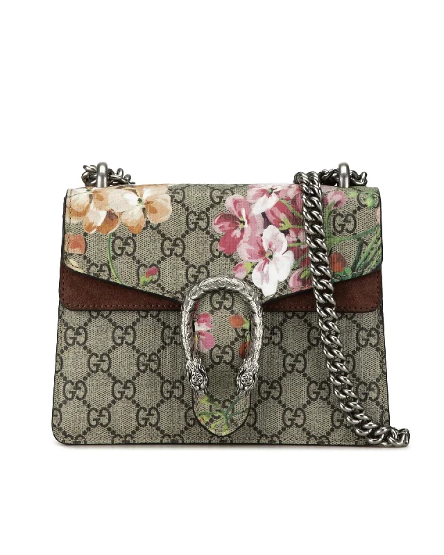 Tote bags with whimsical prints for a playful and eye-catching design-Printed Crossbody Bag with Chain Link Strap