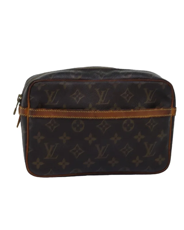 Tote bags with athletic-inspired designs for a sporty and casual look-Monogram Canvas Clutch Bag with Serial No. 362SL