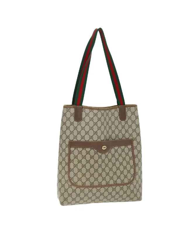 Best tote bags with floral applique designs for a delicate, feminine touch-GG Supreme Web Sherry Line Tote Bag