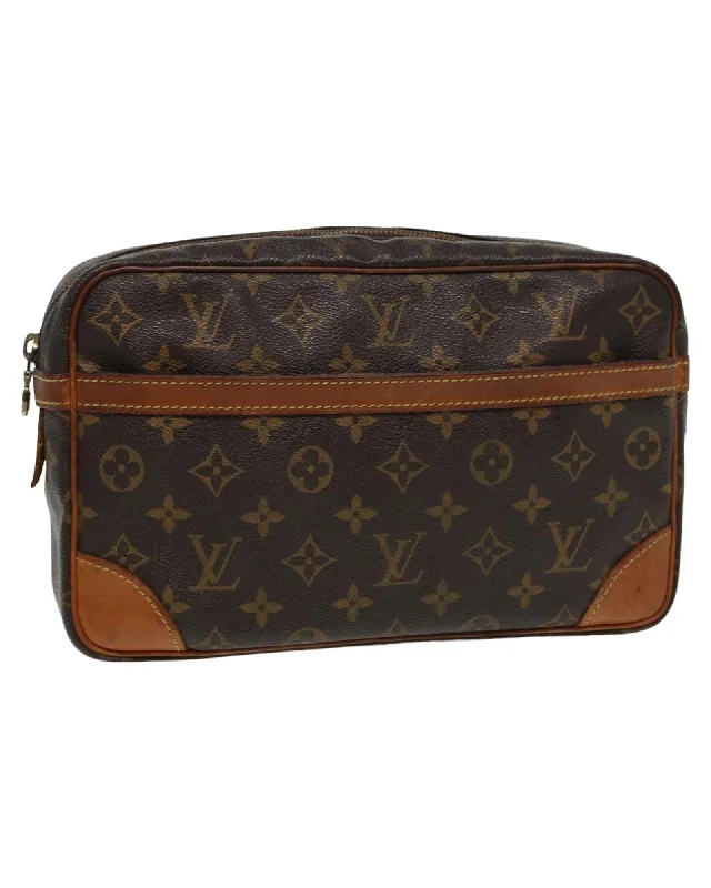 Best tote bags with leather trim for a polished and high-quality finish-Monogram Canvas Clutch Bag with Serial No. SL0994