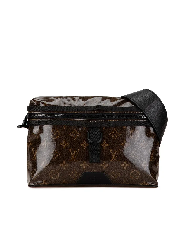 Glazed Monogram Crossbody Bag with Front Zip