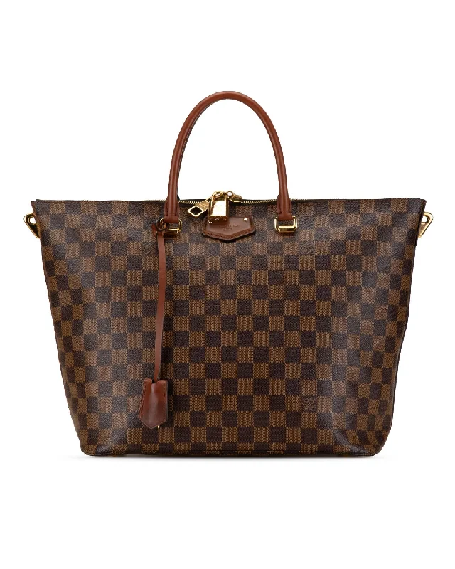 Tote bags with foldable designs for easy storage and portability-Louis Vuitton Lockme II Damier Ebene Canvas Tote