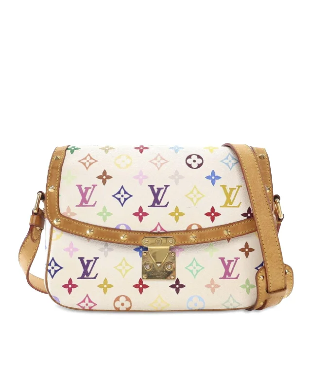 Tote bags with embroidered floral designs for a feminine and artistic touch-Monogram Multicolore Canvas Bag with Vachetta Leather Trim and Studs