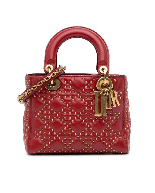 Tote bags with printed patterns for a creative, custom look-Quilted Lambskin Lady Dior Handbag