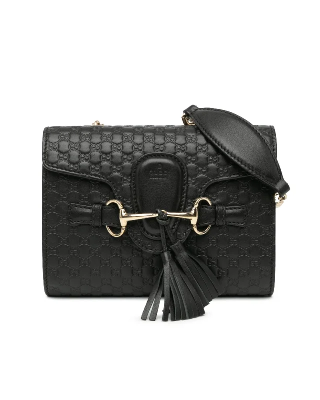 Best tote bags with large open tops for easy access to items-Mini Embossed Leather Crossbody with Chain Strap and Tassel